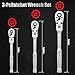 DSBYKJ 3-Piece Elbow Ratchet Set in Different Sizes, 1/2, 3/8, 1/4 Inch Drive Ratchet Set, 72-Tooth Quick-Release Flexible Swivel Head Ratchet Wrench Set