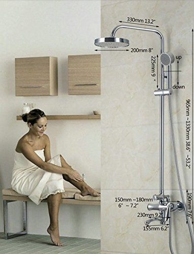 Support mural baignoire robinet Gowe avec un ensemble de douche et pommeau à finition chromée.