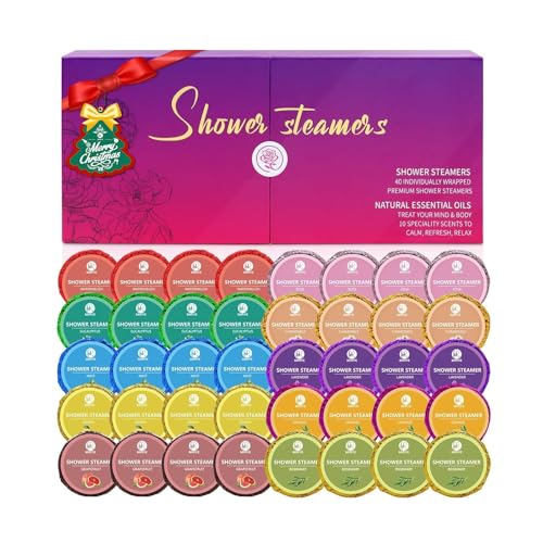 40-Piece Shower Steamers Gift Box – Dissolve in Shower for Home Spa Relaxation & Aromatherapy, Perfect for Birthdays, Christmas – Ideal Gifts for Women or Self-Care