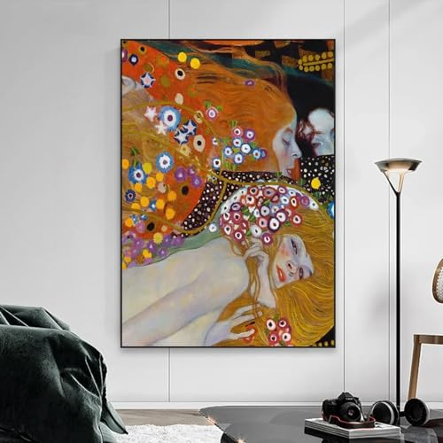 Affiche vintage Gustav serpents d'eau sur toile premium sans cadre 30x40 cm - 5