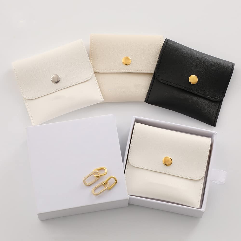 DABIN 50 Pcs/Lot Sac à Bijoux en Cuir PU présente des Pochettes pour Collier Paquet Cadeau de Mariage de noël
