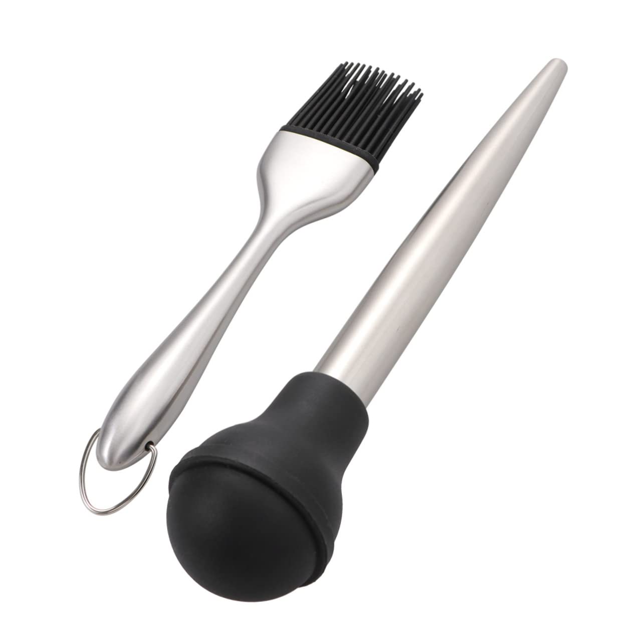 ABOOFAN Kit/4 Pcs Stainless Steel Turkey Baster Oil Brush Seasoning Pump Drip Tube for Grilling