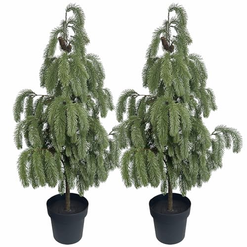 4FT Artificial Norfolk Pine Tree 2-Pack