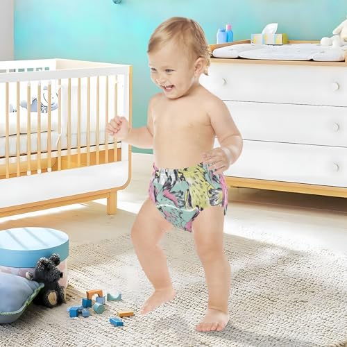 Yuiboo Calça de treinamento para dormir para meninas, papagaios, animais, pássaros, verde, 3 peças,