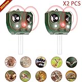 🦊【Repelente ultrasónico para gatos】El repelente para gatos repelerá a los animales desde la distancia real con la linterna ultrasónica, la potente linterna LED y el sonido incorporado. Hay 5 frecuencias diferentes para elegir, elija el modelo correcto para diferentes objetos. Sin químicos ni pesticidas sucios, ni trampas, ni animales muertos. Humano y amigable con el medio ambiente.