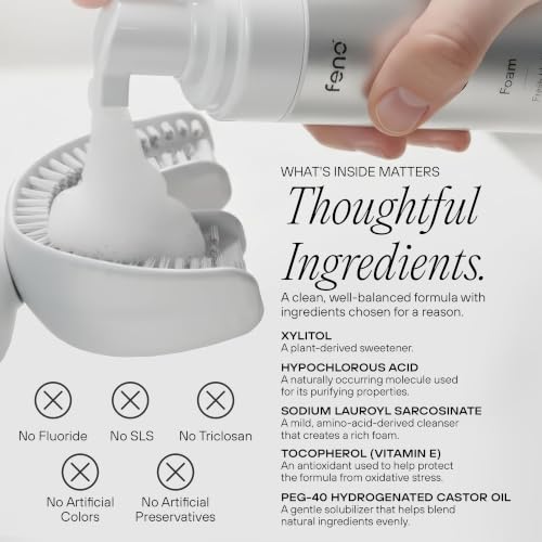 Image of Feno Smartbrush Founders Edition Plus - Electric Toothbrush Powered by Artificial Intelligence with Custom Mouthpiece, Foam Toothpaste (3 Tubes), Tongue Scraper and Subscription