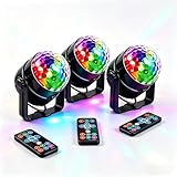 🎁【Pronto all'uso】Ogni lampada disco pesa solo 240 grammi. Include 3 lampade disco, 3 telecomandi e 3 manuale d'istruzioni. Lampada party a controllo vocale: puoi impostare rapidamente la modalità a controllo vocale e strobo con i pulsanti, personalizzando liberamente gli effetti luminosi preferiti; quando viene riprodotta musica, le luci balleranno/scintilleranno in sincronia.