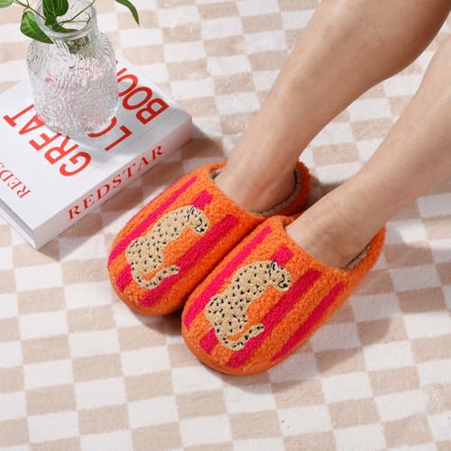 Image of Highland Cow Slippers for Women Plush Scottish Highland Cow Animal Slippers Warm Non Slip Home Indoor Slippers