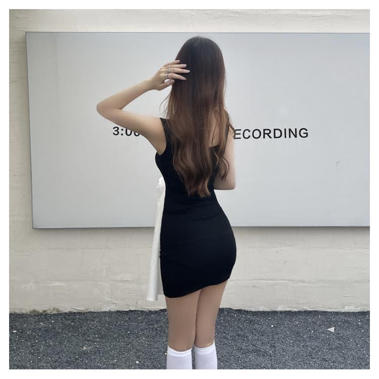 【試着のみ新品】TORUGATOノースリーブ ミニワンピース Amazon.co.jp: タイト ミニワンピース キャミソール レディース