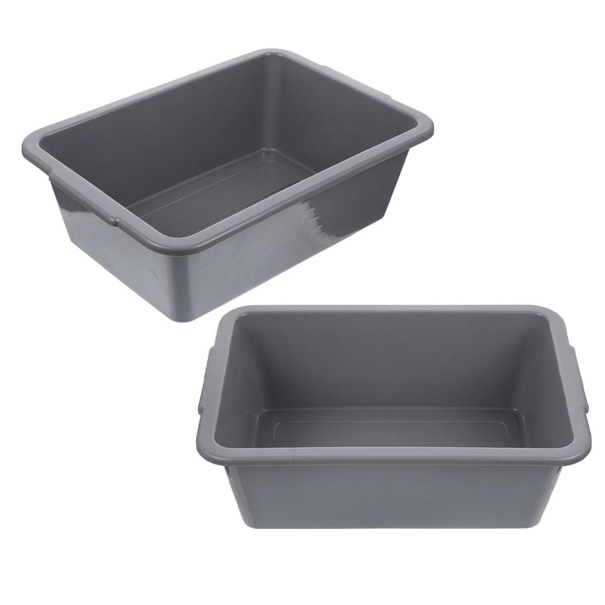 Anneome 2 Pezzi Mastello Rettangolare in Plastica Pp con Manici, Cesto Multiuso per Locale e Bar, per Conservazione Refrigerata e Trasporto con Carrello