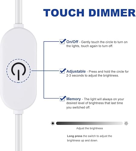Miniatura 3 de Tira de luz LED autoadhesiva blanca fría para máquina de coser, 6.6 ft, 5 V, USB 6500 K