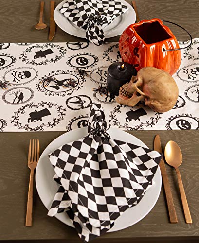 Dii Halloween Party Tabletop Decor, Reusable & Machine Washable Cotton Fabric, Table Runner, 14X72, Spooky Portraits #TOP7