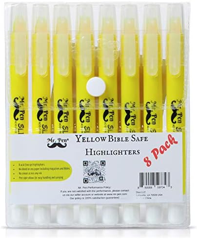 Mr. Pen- No Bleed Gel Highlighter, Bible Highlighters, Yellow, Pack of 8, Gel Highlighters
