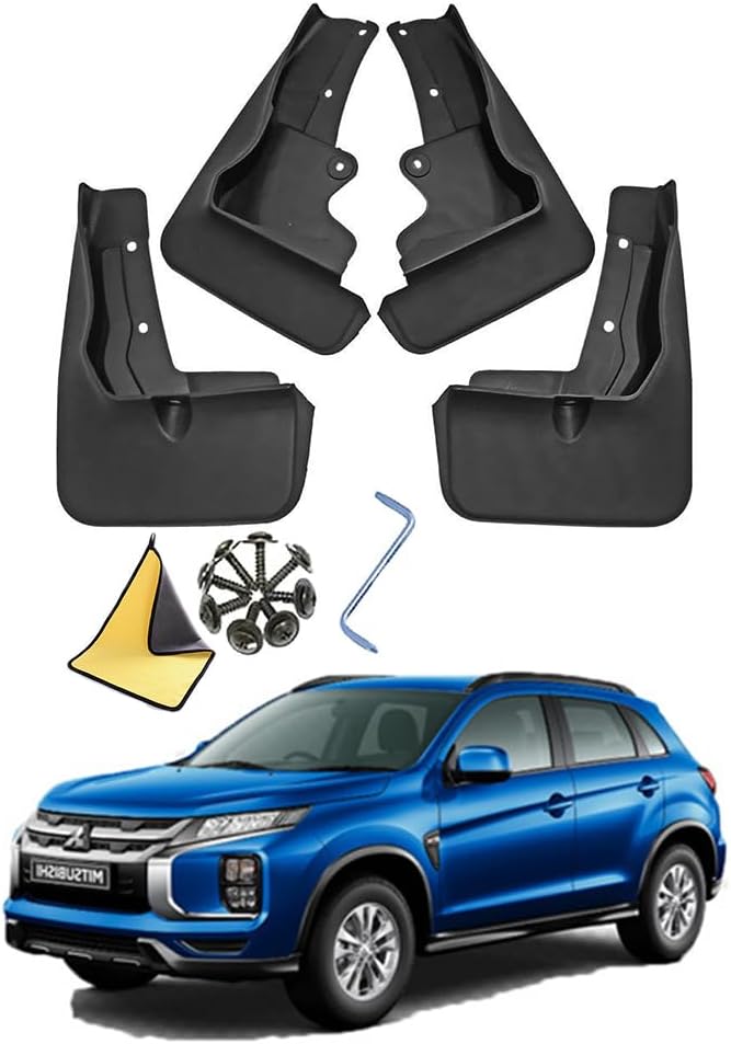 Car Mudguard Mud Flaps for Mitsubishi ASX 2009-2023 Molded Custom Front and Rear Mudflaps Splash Guards Fender Flares Kit 4-PC Auto Accessories,Send 1 Car Wash Towel,2009~2019