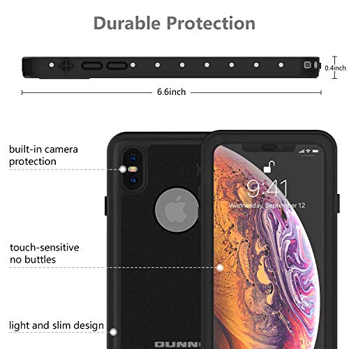 Ounne Iphone Xs Max Waterproof Case, Underwater Full Sealed Cover Ip68 Dustproof Snowproof Shockproof Phone Case For Iphone Xs Max (Black) #TOP1