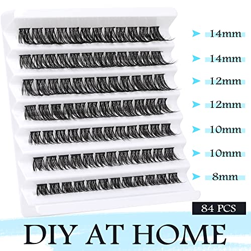 Lash Clusters Diy Eyelash Extensions Natural Individual Lashes Cc Curl Eyelash Clusters 8-14Mm Diy Lash Extension Clusters Wispy Volume Cluster Lashes By Toochunag #TOP3