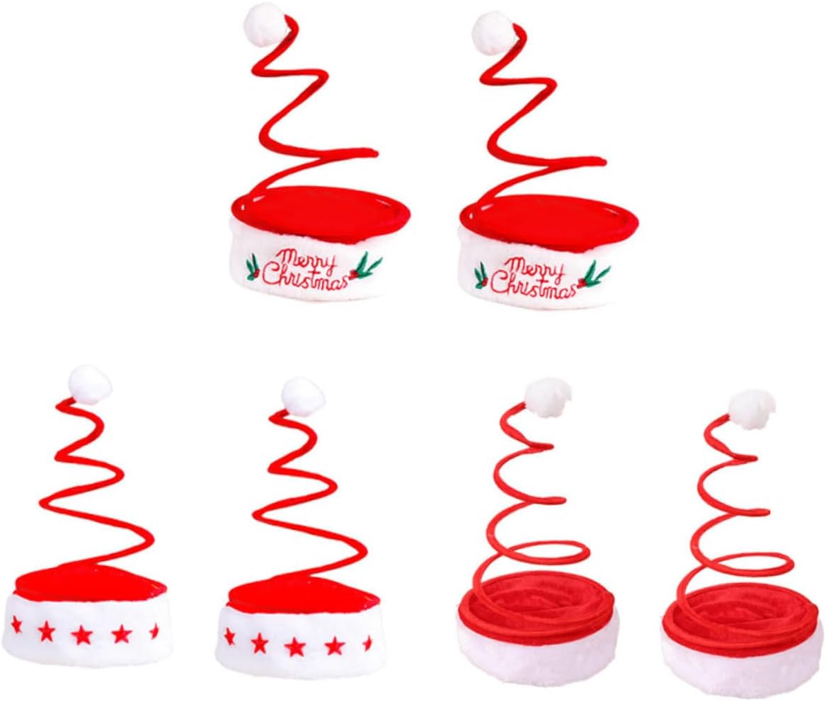 CHILDWEET 6pcs Funny Christmas Spring Hat Decorative Party Hats for Festive Gatherings Random Patterns Comfortable and Breathable Material for Family Celebrations