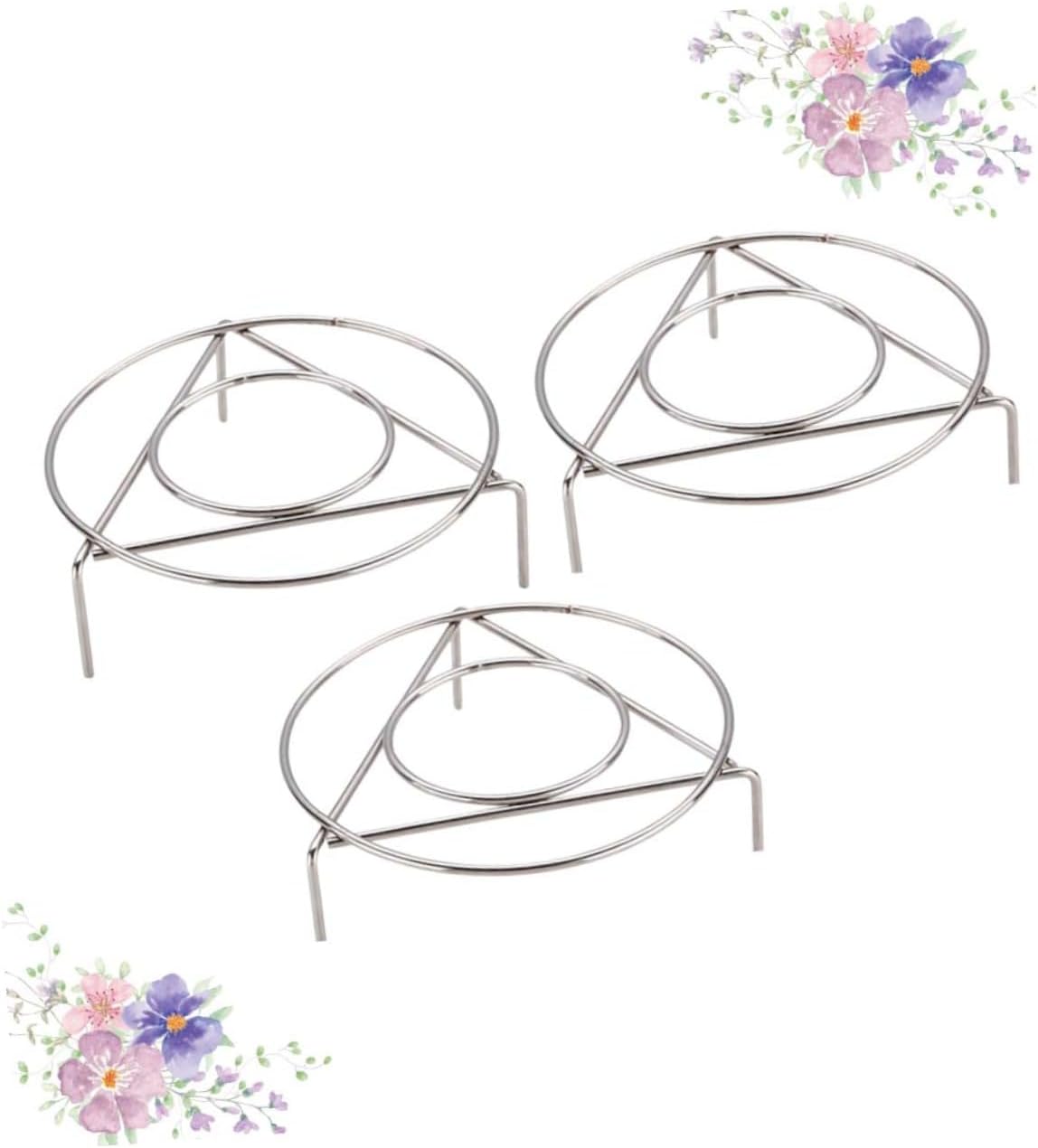 Stainless Steel Steamer Rack Triangle 3 Piece Set for Dishes image 5