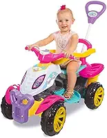 Quadriciclo Infantil 2 em 1 com Pedal e Empurrador Guiável - Evolutivo para Crianças Até 6 Anos -Carrinho Triciclo e Motoca Passeio Bebe Menino Menina (Lady)