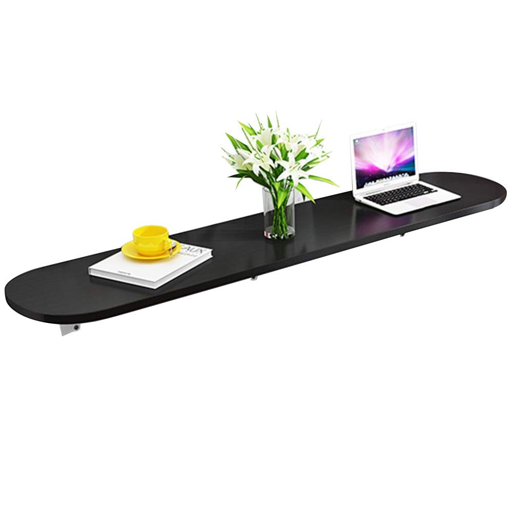 WZLL Folding Wall Mounted Table, Bar Table Folded Kitchen Table Wall-Mounted Study Tables, for Small Space (Color : Black, Size : 80x40cm)