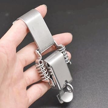 Stainless Steel 304 All in one Double Spring Locking Latch with Lock Hole ,hasps Chest Toggle Catch Clasp Furniture Hardware Accessories w/Screws (S)
