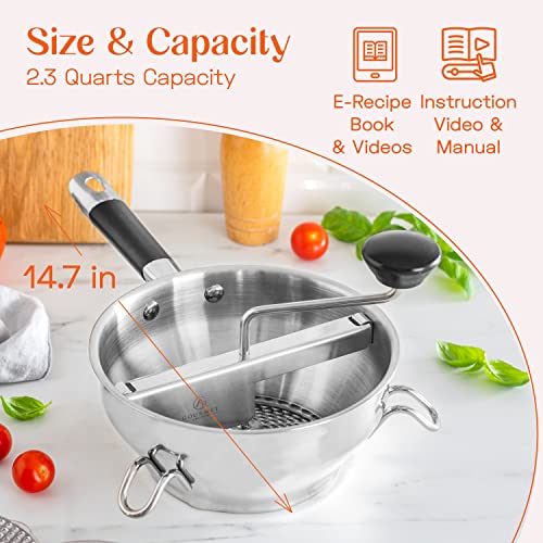 Gourmet Artiste Food Mill Stainless Steel With 3 Milling Discs thumb #3