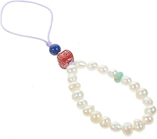 TIDTALEO Corrente de telefone celular pérola capa de telefone cordão de câmera cinto de elevação feminino encantos de telefone alça de telefone correntes e encantos alça de telefone charme de telefone alça fofa para telefone kawaii charme de telefone, 12.5x4x0.7cm, Couro sintético, Sem Pedra Preciosa