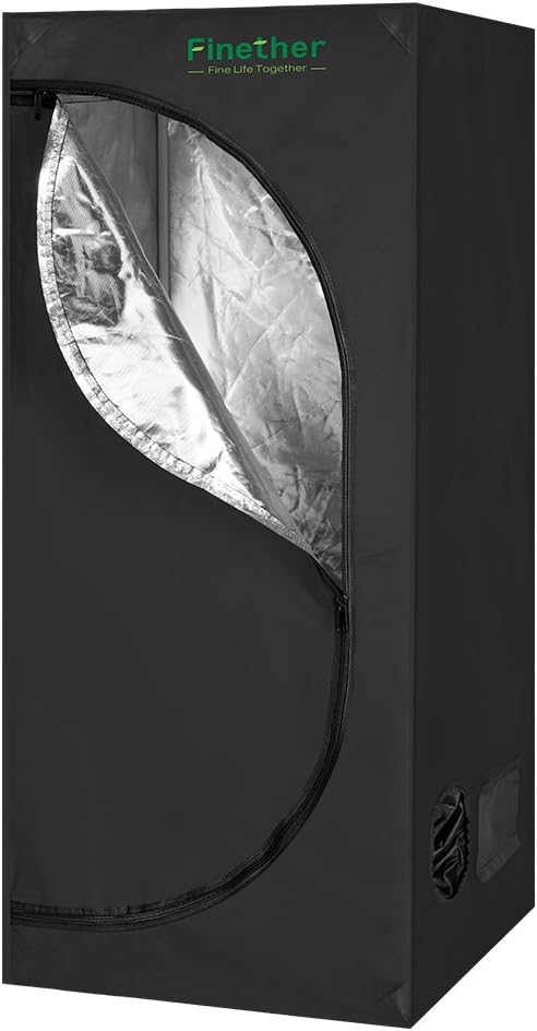 Finether 60x60x140CM Hydroponic Grow Tent, Hydro Box, Lightproof and Waterproof