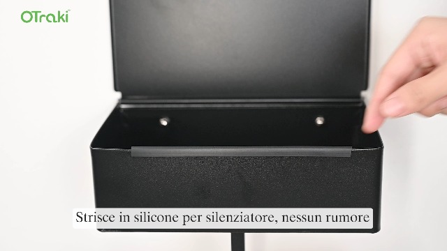 Porta Carta Igienica Con Ripiano E Supporto Salviette, In Acciaio Inox Nero, 21x13x6 Cm, Installazione A Muro O Adesiva