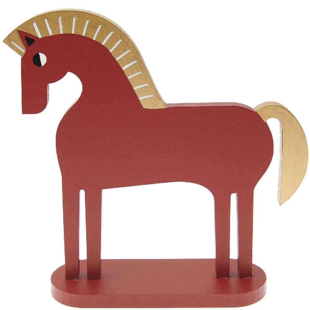 Figurine Noël en bois style cheval de Dalécarlie, le cadeau de décoration idéal