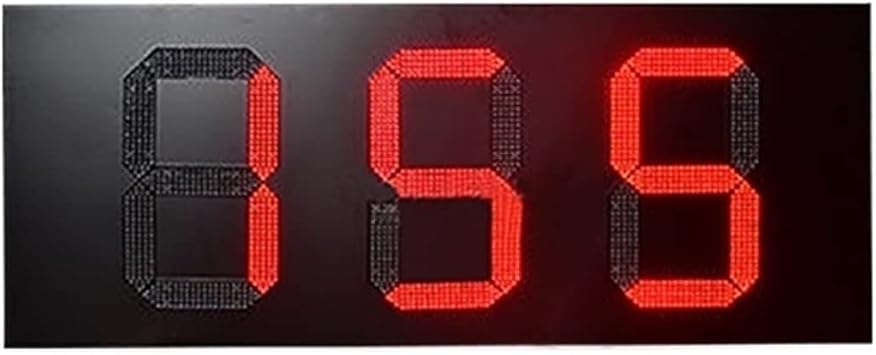 Large Digital LED Clock Outdoor Iron Box high Brightness 10 inch Green LED Digital Clock time dis-Play LED Digital Panel Gas Station Gas Price Sign Mounting Holes Hardware 3 Digit Countdown 1