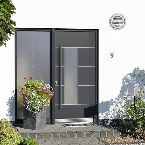 110 MM Belüftungsgitter, Edelstahl 304 Lüftungsgitter Verdickung Abluftgitter mit Insektenschutz Rund Wetterschutzgitter für Garage Küche Badezimmer