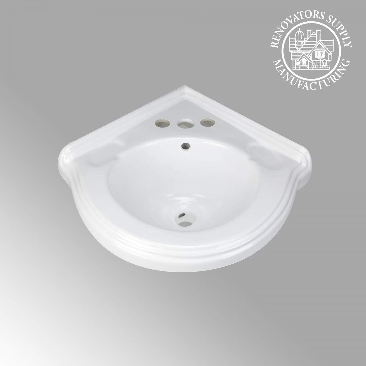 Tech Deals 🔥 Portsmouth 22 W Corner Wall Mount Bathroom Sink White Heavy Duty Ceramic Bowl With Overflow, Bracket And Backsplash Grade A Porcelain Space Saving Sink Renovators Supply Manufacturing Up To 60% OFF Portsmouth 22 W Corner Wall Mount Bathroom Sink White Heavy Duty Ceramic Bowl With Overflow, Bracket And Backsplash Grade A Porcelain Space Saving Sink Renovators Supply Manufacturing