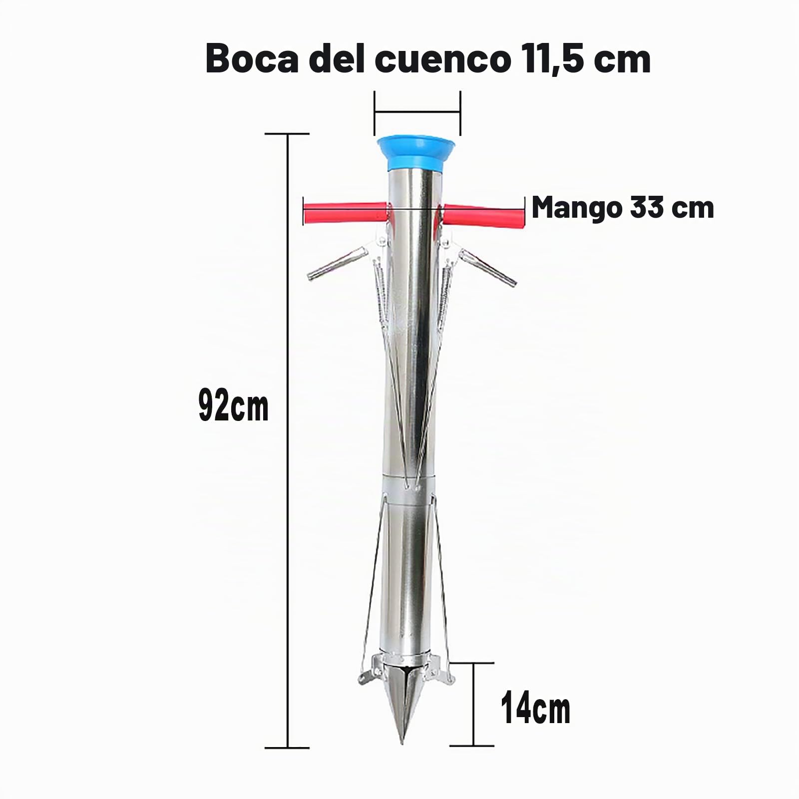 Plantador Rápido con 3 Bocas, Sembradora Manual de Doble Mango,Punta de Acero Inoxidable, para Plantar Plantones, Bulbos, Semillas, Plantas de Jardín o Huerto