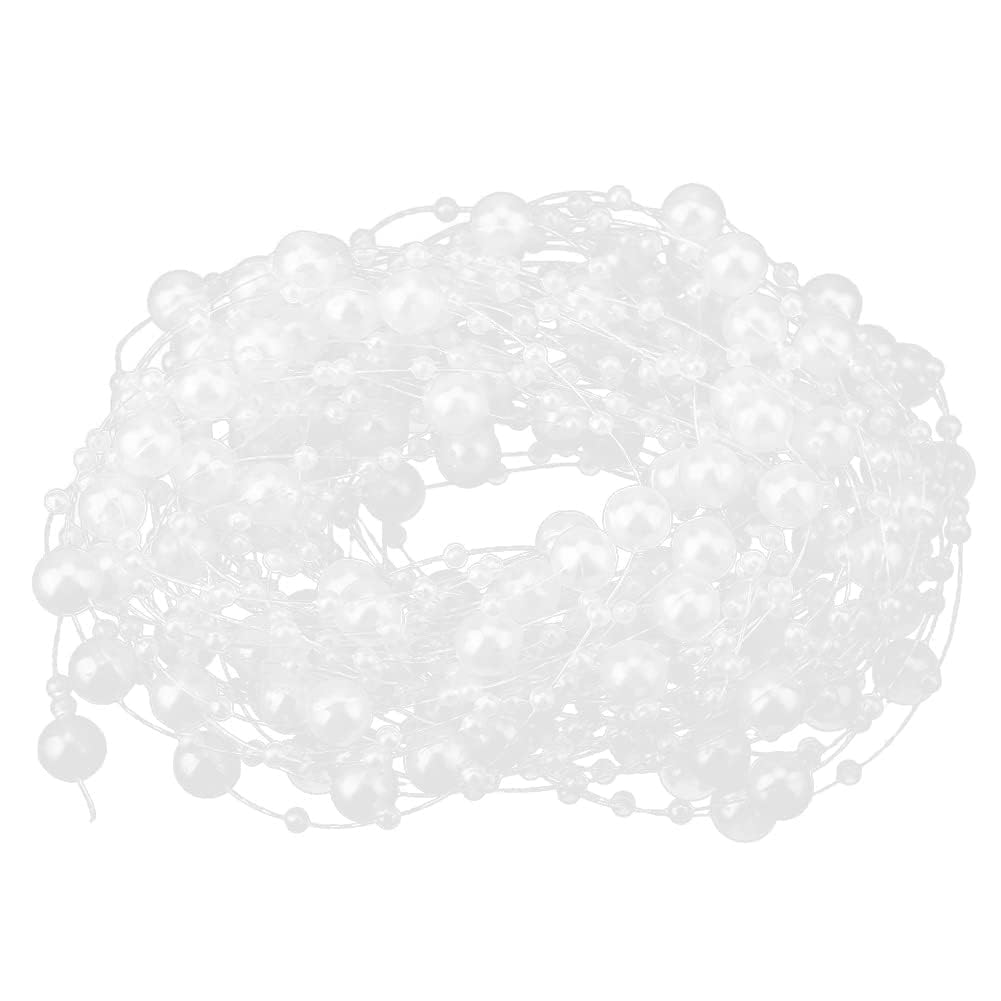 Cadena de perlas de 10m con hilo de pescar blanco para decoracion de bodas y centros de mesa