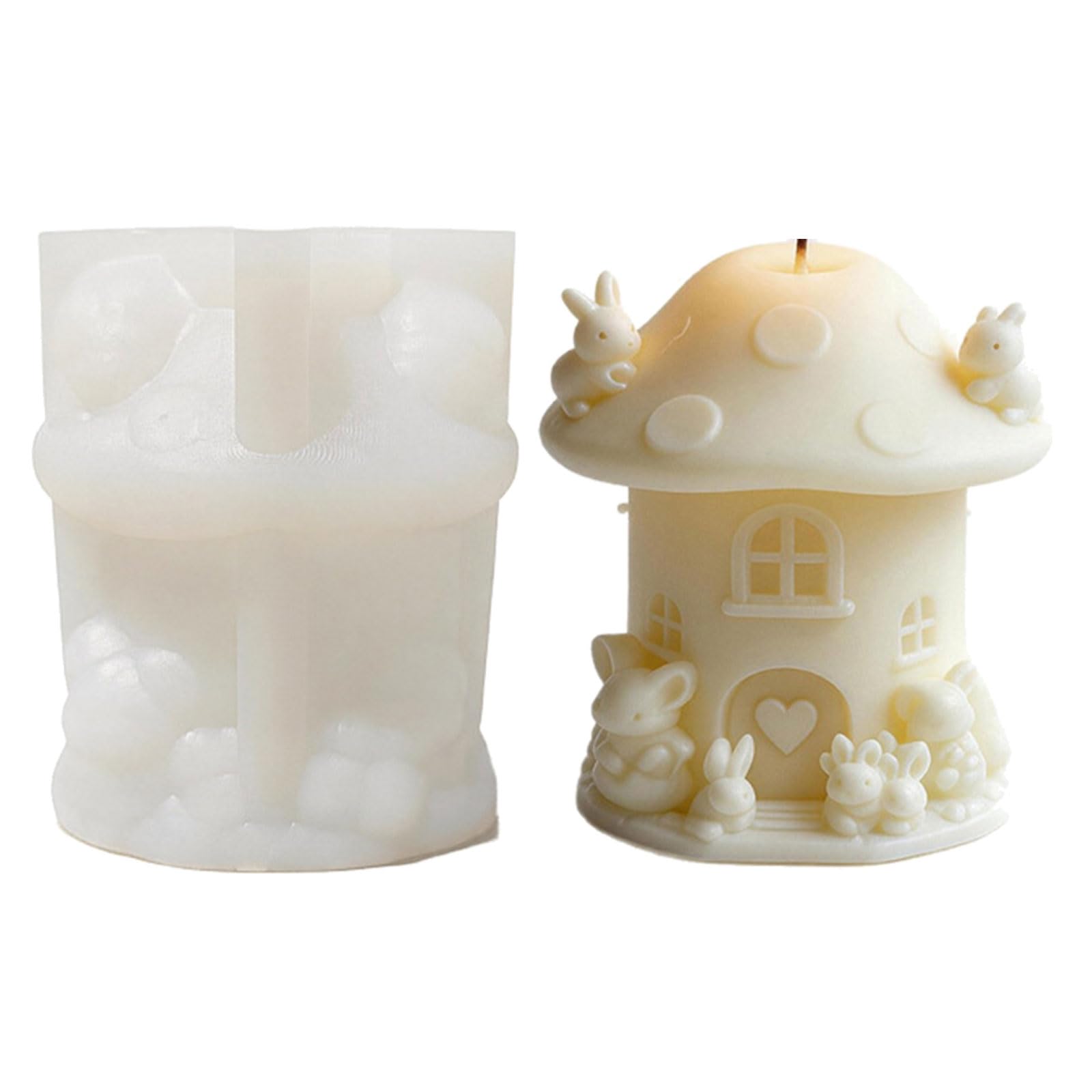carotoe Hare Mushroom House Silicone Mold Temperature Resistant Christmas Silicone for Soap Chocolate Baking Mushroom House Cast