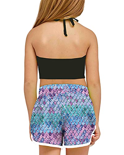 Mermaid Boardshorts For Girls Summer Cute Novelty Tropical Quick Dry Athletic Shorts Swim Trunks 7-8 Years #TOP3