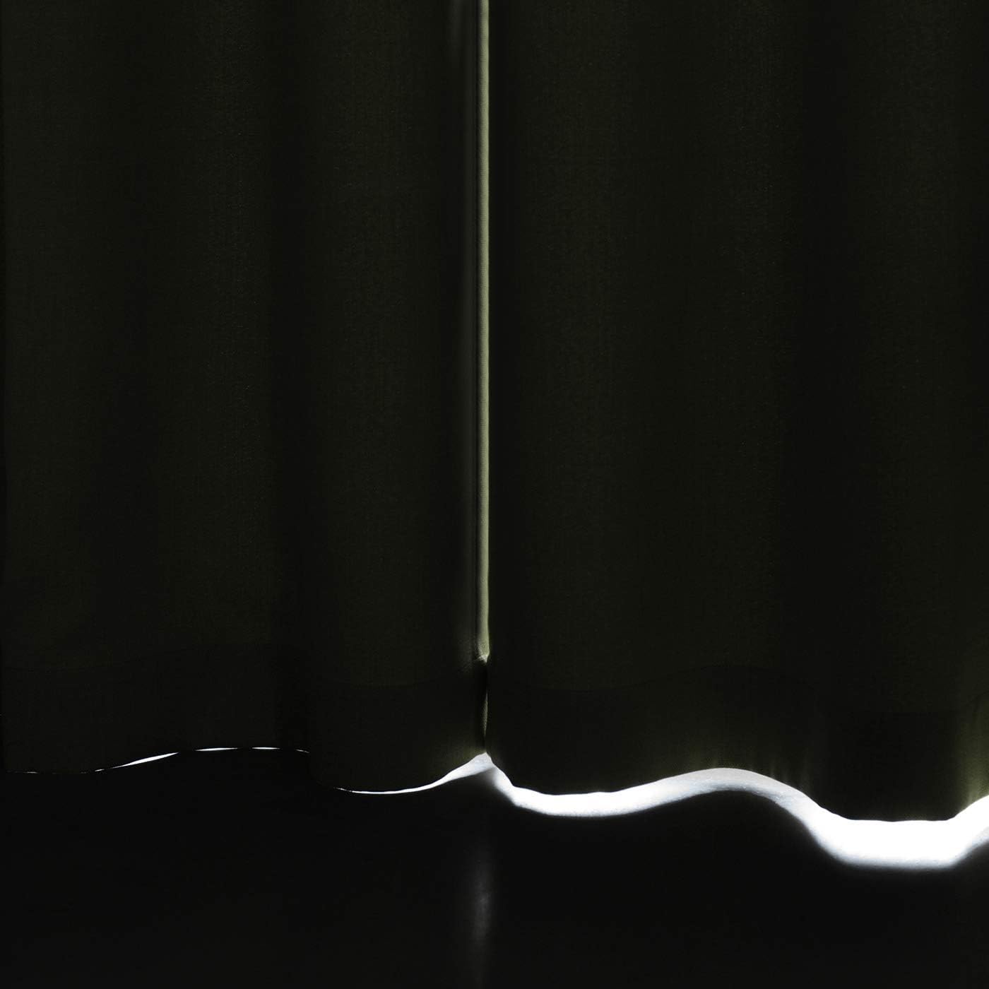 SINGINGLORY Green Room Darkening Curtains for Living Room and Bedroom, 2 Panels Linen Textured Grommet Curtains 52 x 63 Inch Blackout Window Curtains (Green)