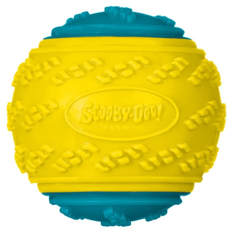 Durable Squeaky Ball - Blue & Yellow - Long-lasting Fun for Your Pup - Tough Pet Balls - Dental Health Dog Non-Toxic Chew Toy - Dogs Playtime Entertainment - Entertaining Squeaker - IndoorsOutdoor