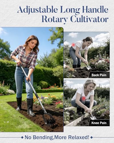 Cultivador Manual Joyhalo para Jardín con Mango Ajustable miniatura 5