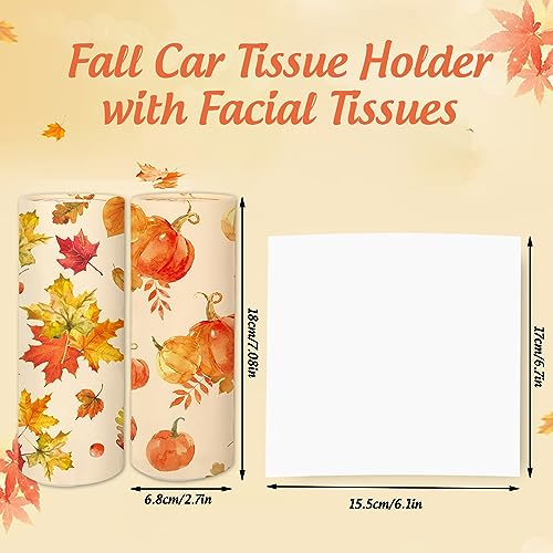 Whaline-4Pcs-Thanksgiving-Fall-Car-Tissue-Holder-with-Facial-Tissues-3-Ply-Watercolor-Pumpkin-Leaves-Travel-Tissue-Tubes-for-Fall-Autumn-Thanksgiving-Car-Tube-Face-Towel-Tissue-Box-Round-Container Whaline 4Pcs Thanksgiving Fall Car Tissue Holder with Facial Tissues 3 Ply Watercolor Pumpkin Leaves Travel Tissue Tubes for Fall Autumn Thanksgiving Car Tube Face Towel Tissue Box Round Container