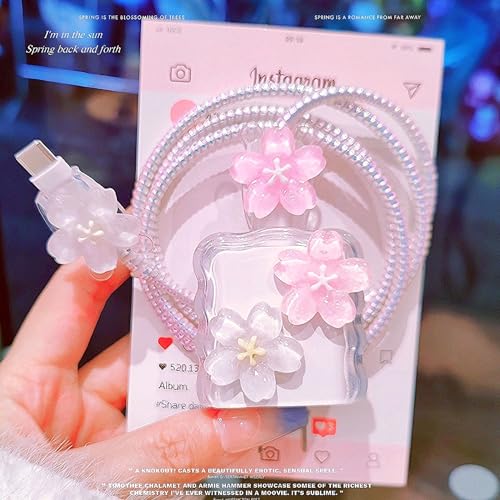 Protector de cable de flores para iPhone ideal para regalar a usuarios de iPad Pro floral 4