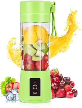 Cordless Portable Personal Size Blender - Mini Blender, 380Ml BPA Free Travel Cup, Powerful Blending Suit in Office/Home/Gym, Valentines Day Gift Pink Green