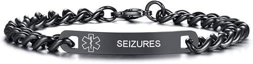 Miniatura 37 de VNOX Pulsera de identificación de alerta médica, pulsera de emergencia de acero inoxidable para hombre y mujer, 7.2/8/8.4 pulgadas *personaliza tu