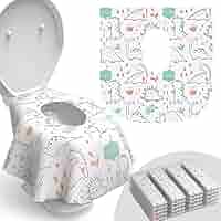 Luckyrao 50 PCS Travel Disposable Toilet Seat Cover Waterproof Portable WC Pad Toilet Mat For Baby Pregnant Mom,Independent Packing