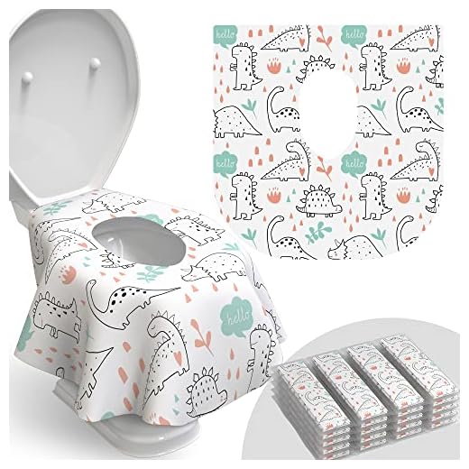 Toilet Seat Covers Disposable - 20 Pack - Waterproof, Ideal for Kids and Adults – Extra Large, Individually Wrapped for Travel, Toddlers Potty Training in Public Restrooms (Dinosaurs, 20)