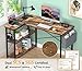 Mr IRONSTONE L Shaped Desk with Outlets & USB Ports, Reversible 47 Inch Office Desk, Corner Desk for Small Space, Home Office Desk with Storage Bag & Hook, Rustic Brown