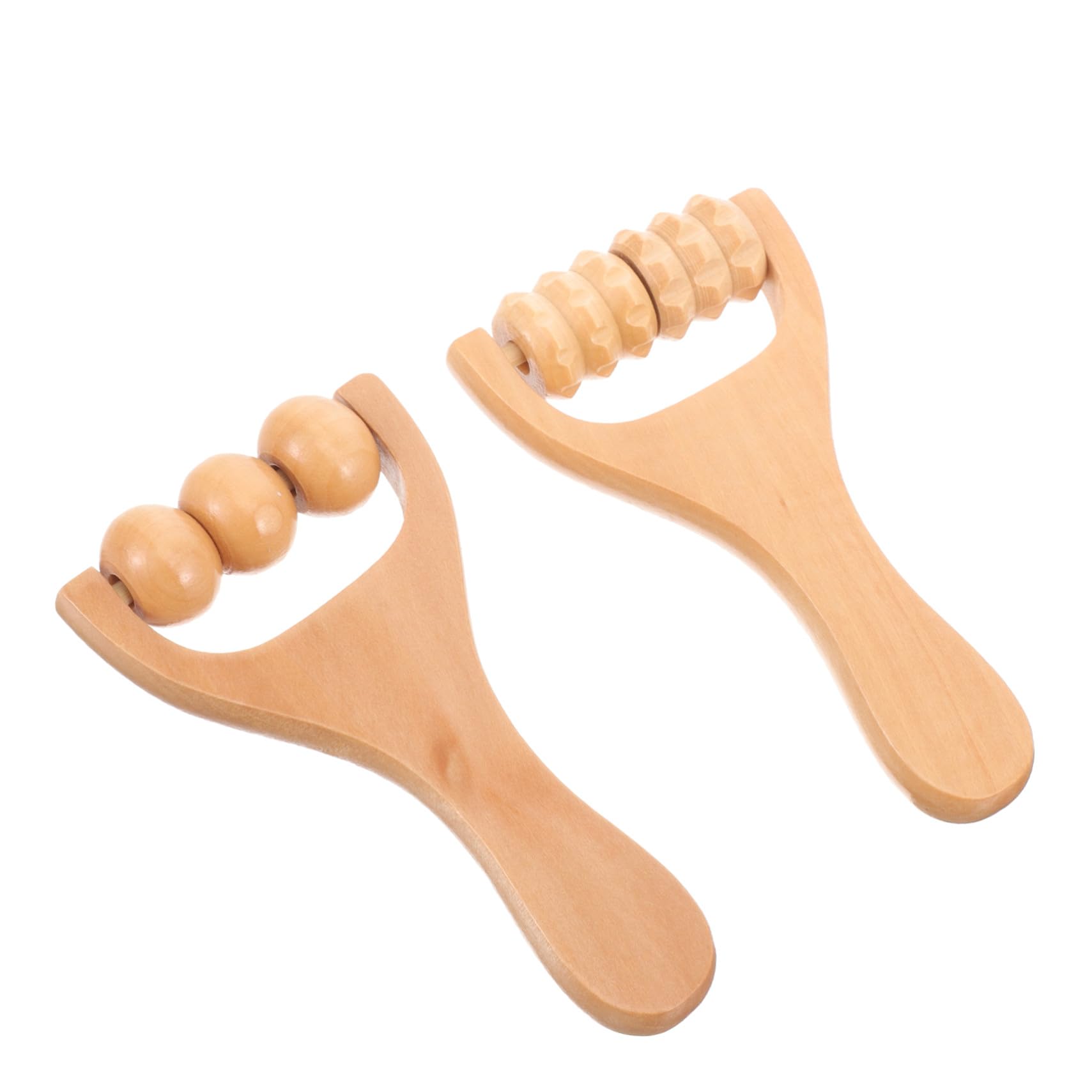Ipetboom Rodillo De Masaje De Madera 2 Unidades Para Cuello y Hombros, Masajeador Portátil Multifuncional Para Pies y Espalda En Casa y Viajes
