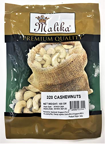 Malika 320 Whole Cashew Nuts 100 g