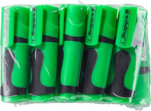 edding 7 mini highlighter, neon green, 10 highlighter pens, chisel nib 1-3 mm, small highlighter in trendy colours - Image 2